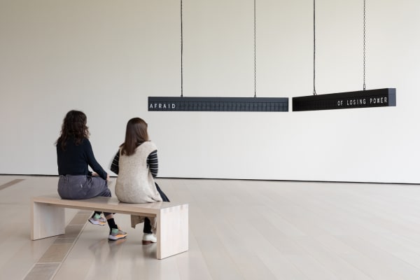 Installation images of Shilpa Gupta: I Live Under Your Sky Too.