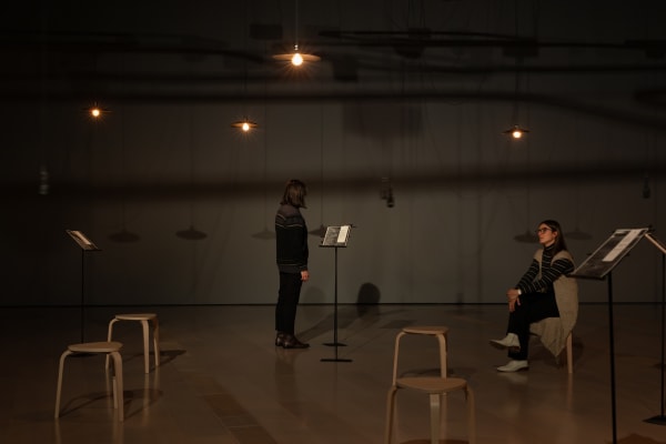 Installation images of Shilpa Gupta: I Live Under Your Sky Too.