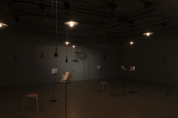 Installation view of Shilpa Gupta: Lines of Flight at Ishara Art Foundation, 2025.