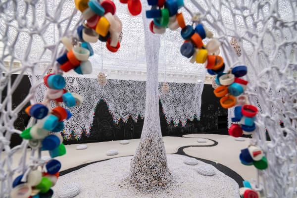 Ernesto Neto, Installation view at Le Bon Marché (LBM), Paris, 2024. Photo by Stephane Aboudaram.