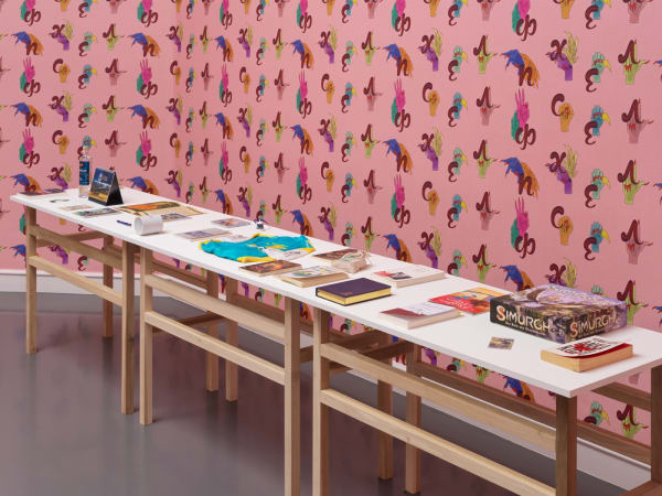Installation image of Slavs and Tatars: Simurgh at Staatliche Kunsthalle Baden-Baden, Germany.