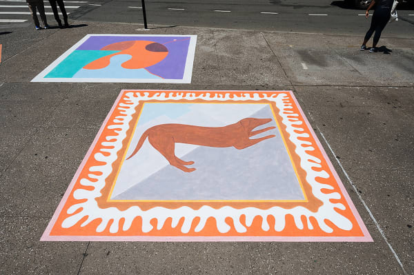 Installation view, Rodrigo Hernández, I am a stranger and I am moving, Installation at Swiss Institute Offsite, Astor Place, New York, 2022.