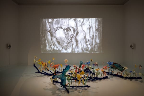 Installation image of Nathalie Djurberg and Hans Berg’s exhibition at Galleri F15, Moss, Norway.