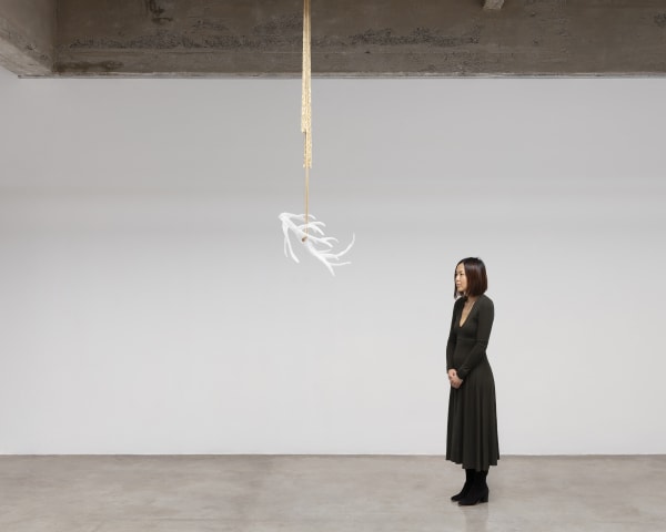 Akashi sculpture, glass hanging branch