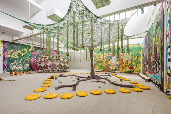 crochet tree installation