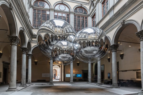 image of aeroscene sculptures floating in entrance