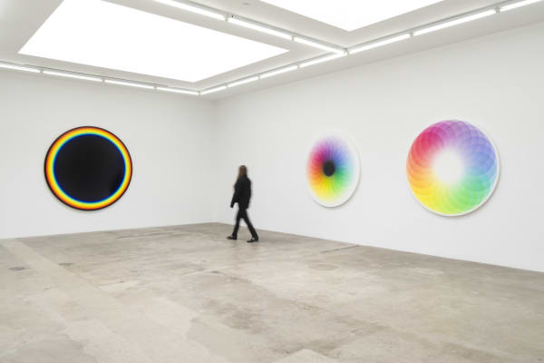 Installation image of Olafur Eliasson's Your light spectrum and presence.