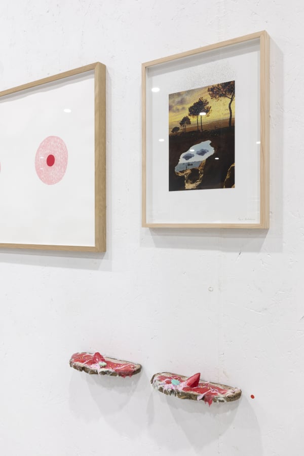 Vue in situ de l'exposition "BIAFINE" à l'atelier Tchikebe à Marseille, septembre 2023