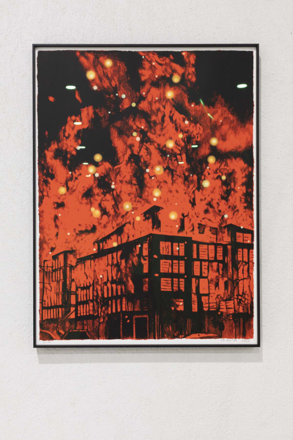 Vue in situ de l'exposition "BIAFINE" à l'atelier Tchikebe à Marseille, septembre 2023