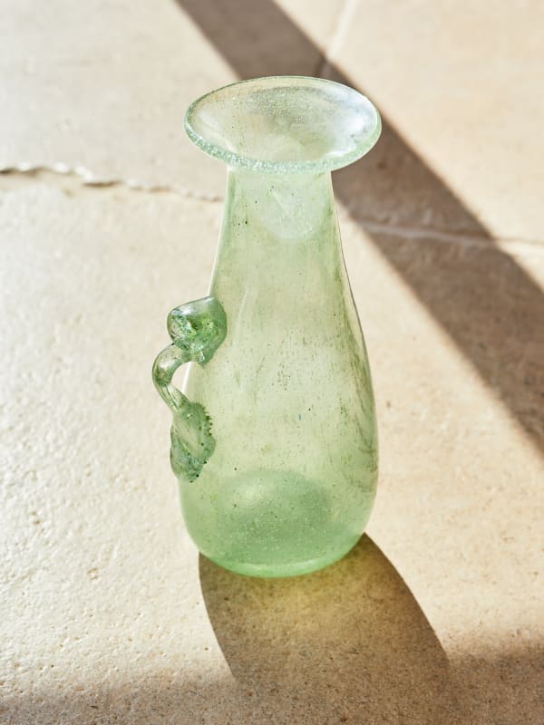 GREEN GLASS VASE