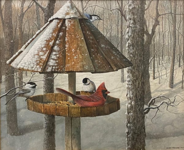 Geoff Mowery November Snow egg tempera on board 21 x 23 1/2 in
