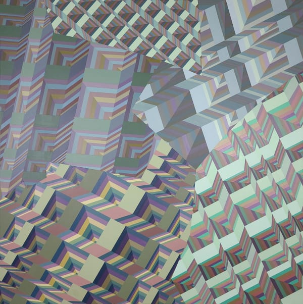 Alex Jesko Eccentric, 2021 acrylic on panel 48 x 48 in