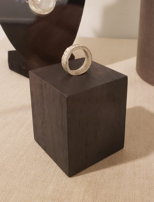 Jolynn Santiago 49. dust landscape hand-filed sterling silver dust ring size 6