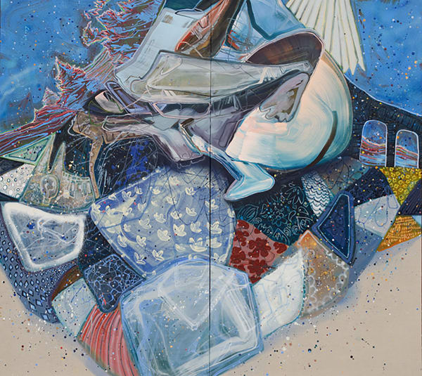 Dana Oldfather, Queen Bed (diptych), 2019