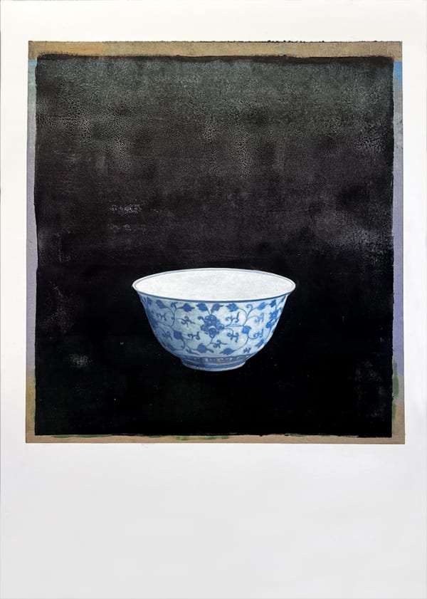 Michael Kellers, Blue and White Bowl / White Elipse, 2024