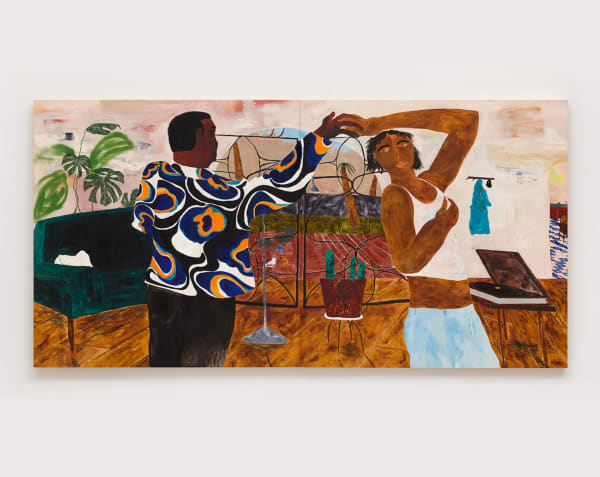 Marcus Leslie Singleton Old Record, 2022 Oil on panel Diptych 60 x 120 in (152.4 x 304.8 cm)