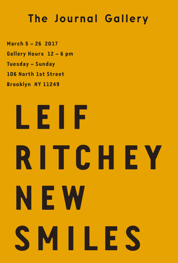Invitation for Leif Ritchey exhibition in New York in 2017