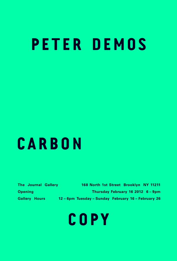 Invitation for Peter Demos Carbon Copy 2012