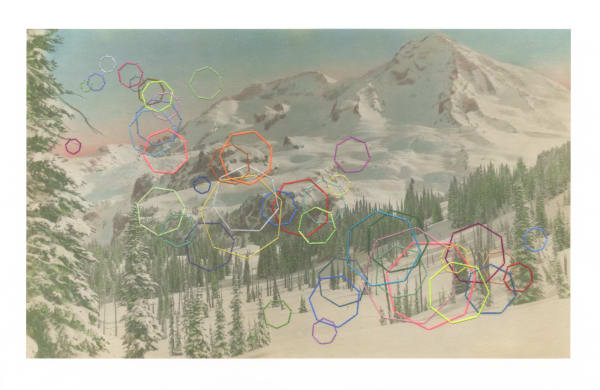 Julie Cockburn Flurry, 2023 - Hand embroidery on Giclée print, 34 x 20 cm, Edition of 25, £650 + VAT, unframed.