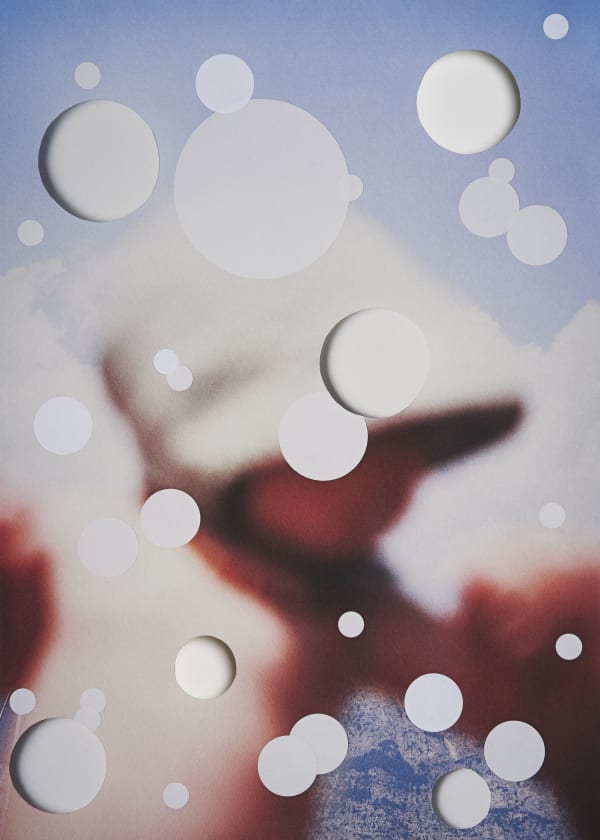 Alma Haser Summer Snow, 2023 - giclee print with cut-outs and stickers, edition of 25, 30 x 42 cm, £500 + VAT unframed.