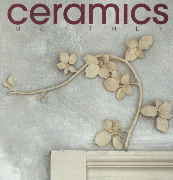 Ceramics Monthly, February Issue 2024, Front cover. Kaori Tatebayashi's Installation at Tristan Hoare Gallery.
