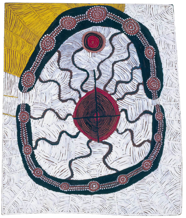 Old Walter Tjampitjinpa, Rainbow and Water Story, 1972