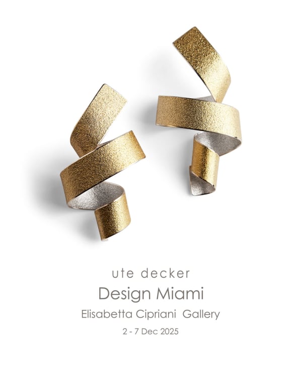 Ute Decker's sculptural jewelry will be shown at Design Miami by Elisabetta Cipriani Gallery who specialises in jewelry by artists and art jewelry.