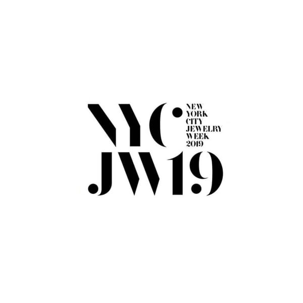 New York Jewelry Week logo featuring talk on sustainability and ethics by Ute Decker