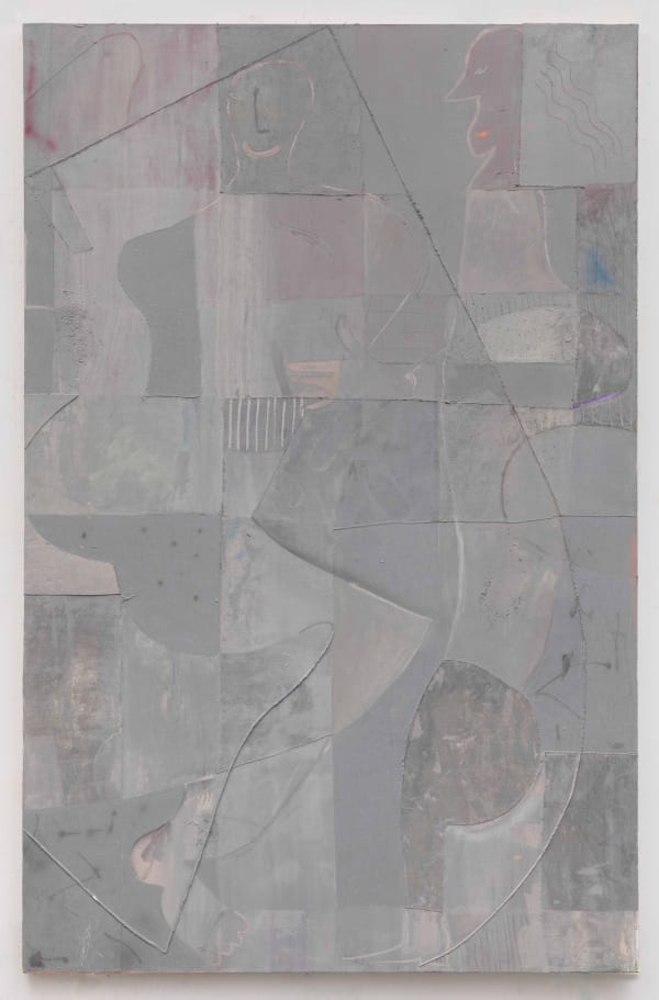 Volker Hüller Thumbs Up Button Down 2015 Mixed media on canvas 56 x 85 inches (142.2 x 215.9 cm) VH 234