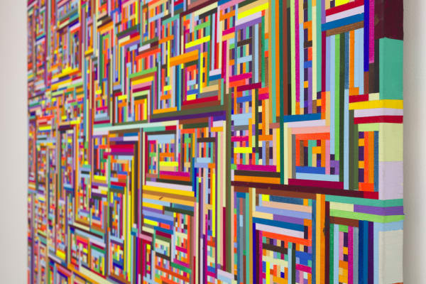 Up close, from afar [detail], 2020 Acrylic on canvas 72 7/8 x 72 7/8 in (185 x 185 cm) Private Collection