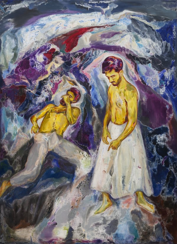 Kuldeep Singh, Oscillators, 2025, oil on canvas, 190.5 x 137.2 cm, 75 x 54 in © Kuldeep Singh, courtesy the artist