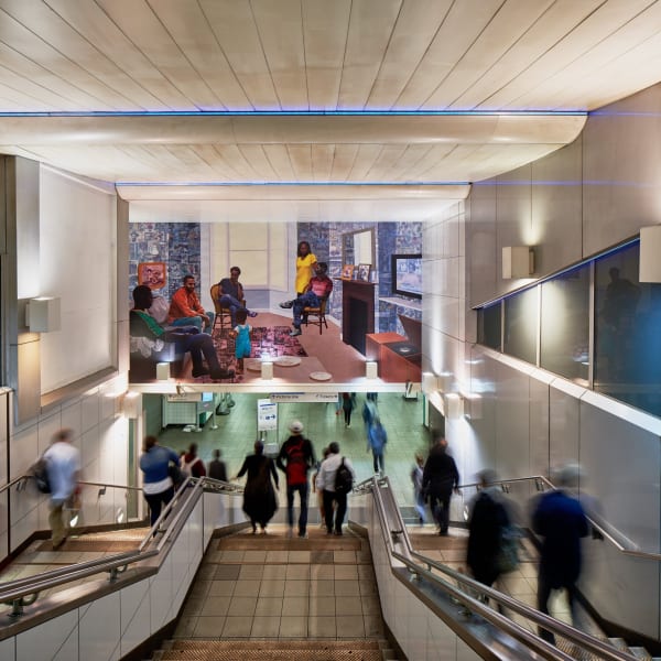 A new work by Njideka Akunyili Crosby is unveiled at Brixton Underground station