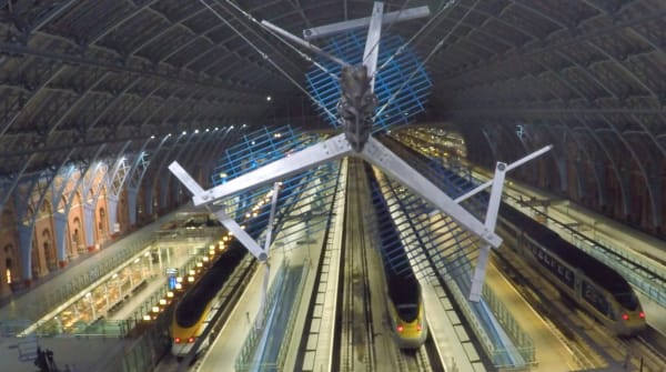 The making of Conrad Shawcross’ The Interpretation of Movement (a 9:8 in blue), on display at St Pancras International