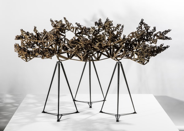 Conrad Shawcross, The Dappled Light of the Sun (Study 1), 2016 Weathering Steel 150 x 150 x 60 cm 59...