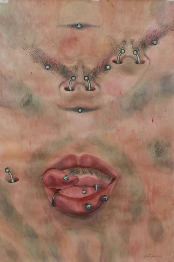 Five holes and sensual lips