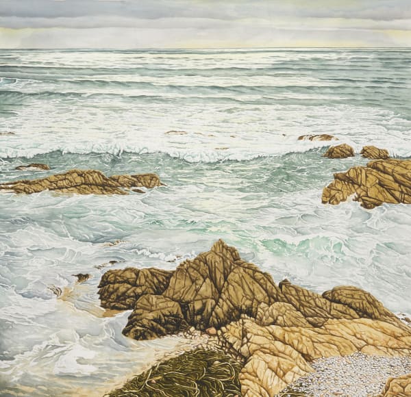 Sean Cavanaugh Asilomar Evening, 2021 Watercolor & gouache on paper 34 by 34 inches