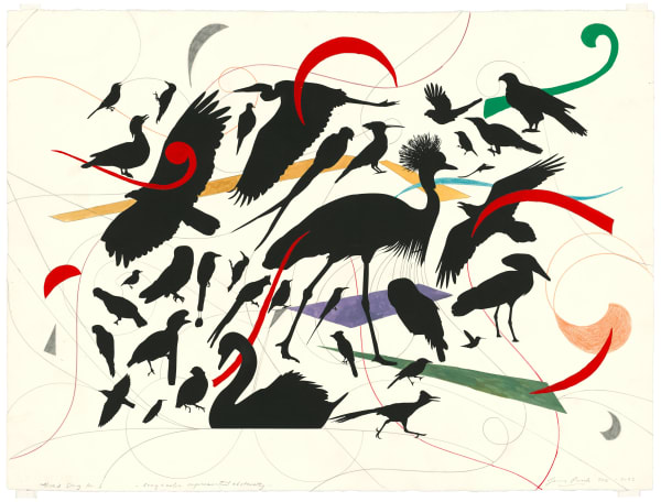 James Prosek Bird Song No. 1, 2016-2022 Watercolor, acrylic, colored pencil, & graphite on paper 22 x 30 inches
