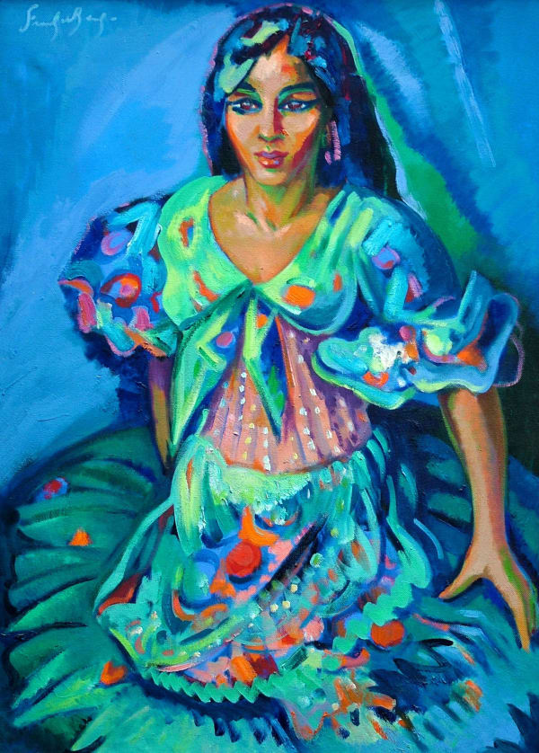 Freek van den Berg, Danseres in blauwe jurk