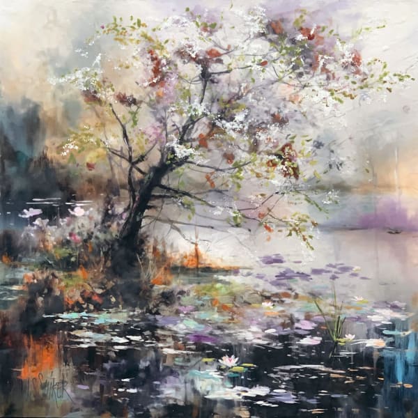 Suus Suiker Symbiose 90-33 Signed Mixed media: beeswax, ink, pigment and resin on panel 90 x 90 cm