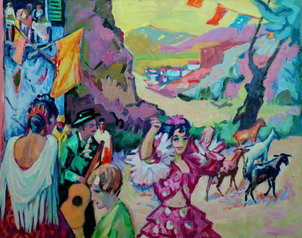 Freek van den Berg, Fiesta in het dorp, Spanje