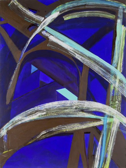 LAURA NEWMAN - Arcade, 2016, Flashe, ink, and acrylic on linen, 40 x 30 in.