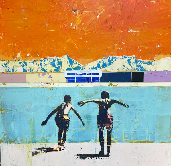 Divers Orange Sky 80x80cm £2950
