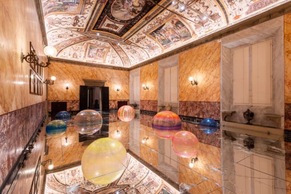 Installation view, Sala del Papa, Passi, 2025 | Palazzo Boncompagni, Bologna | Photo by Marcella Ferreira