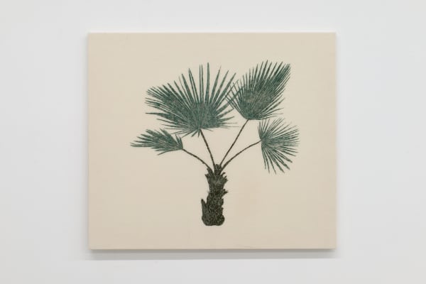 Marta Roberti, Palmetta, 2025, embroidery (cotton silk and metallic threads), cm 70 x 80. Ph Roberto Apa