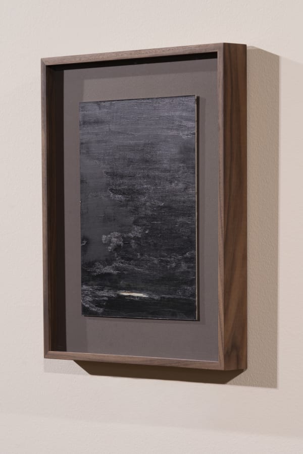 Nazzarena Poli Maramotti, Le luci del porto, 2024, oil on paper, cm 26,6 x 19,9 (without frame), cm 39,5 x 33,5 (framed)