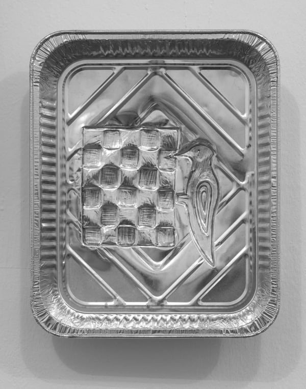 Anna Hulacova, Untitled, 2017, aluminium tray, cm 32 x 26 x 7