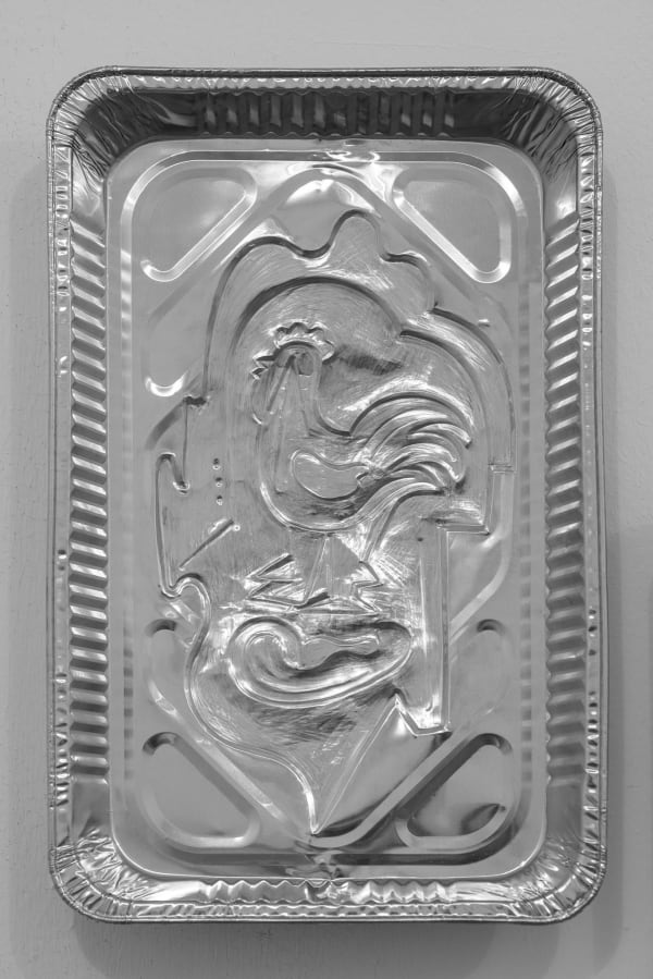 Anna Hulacova, Untitled, 2017, aluminium tray, cm 52 x 36 x 7