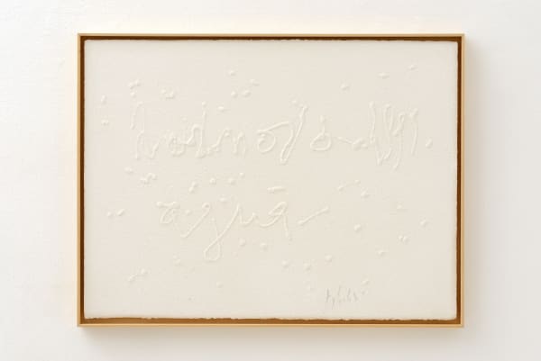 Pier Paolo Calzolari Titolo: Scritture Iscrizione: Mormorio dell'agua, 2019