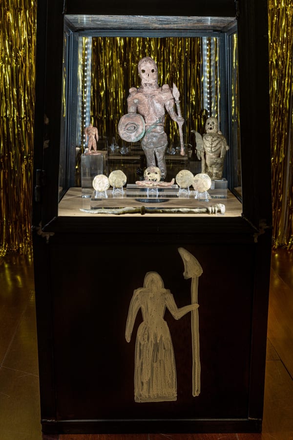 Evgeny Antufiev Obelisk (vitrine), 2021 Installation with mixed media objects [detail] Courtesy the artist & z2o Sara Zanin Photocredits Ela Bialkowska, OKNOstudio