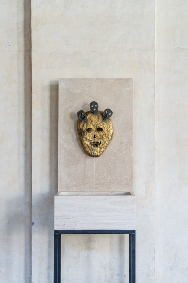 Evgeny Antufiev Fountain, 2021 marble, iron, bronze cm 170 x 60 x 35cm Courtesy the artist & z2o Sara Zanin Photocredits Ela Bialkowska, OKNOstudio